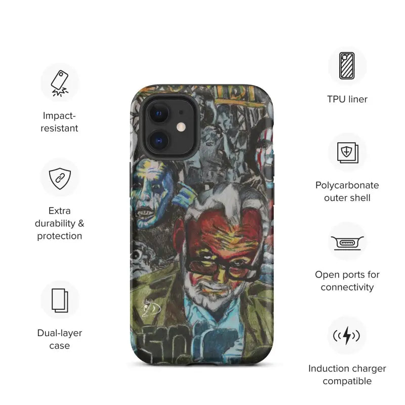 Impact-resistant Romero iPhone® Case featuring vibrant graffiti-style street art design