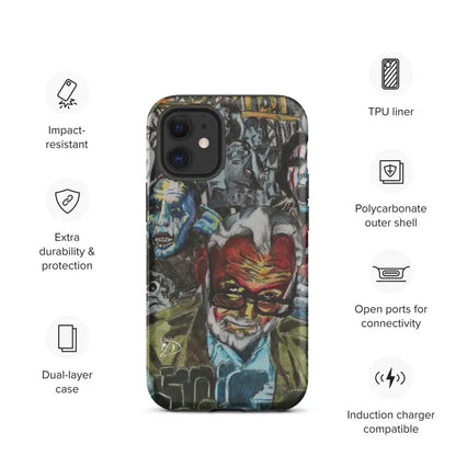 Impact-resistant Romero iPhone® Case featuring vibrant graffiti-style street art design