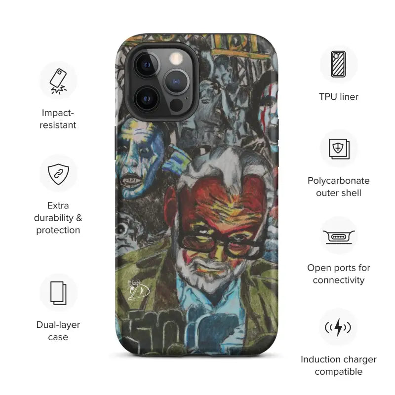 Neon Horror Elegance Romero iPhone® Case with colorful graffiti-style street art design