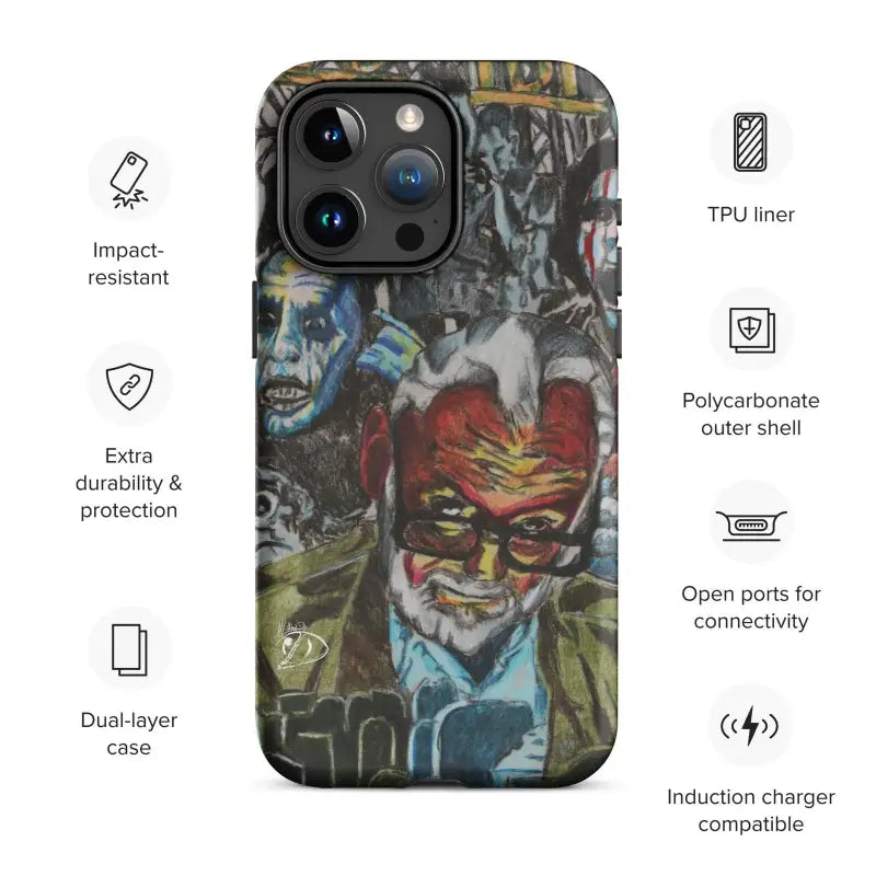 Vibrant graffiti-style design on Impact Resistant Romero iPhone® Case