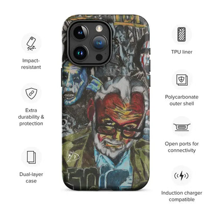 Vibrant graffiti-style design on Impact Resistant Romero iPhone® Case