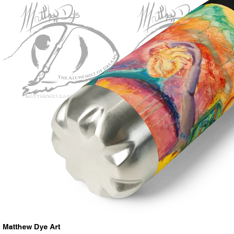 Colorful marbled pen barrel with metallic end cap for high-grade stainless steel water bottle