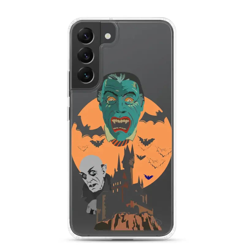 Vintage Halloween horror artwork on Night of the Vampires clear case with vampires and bats