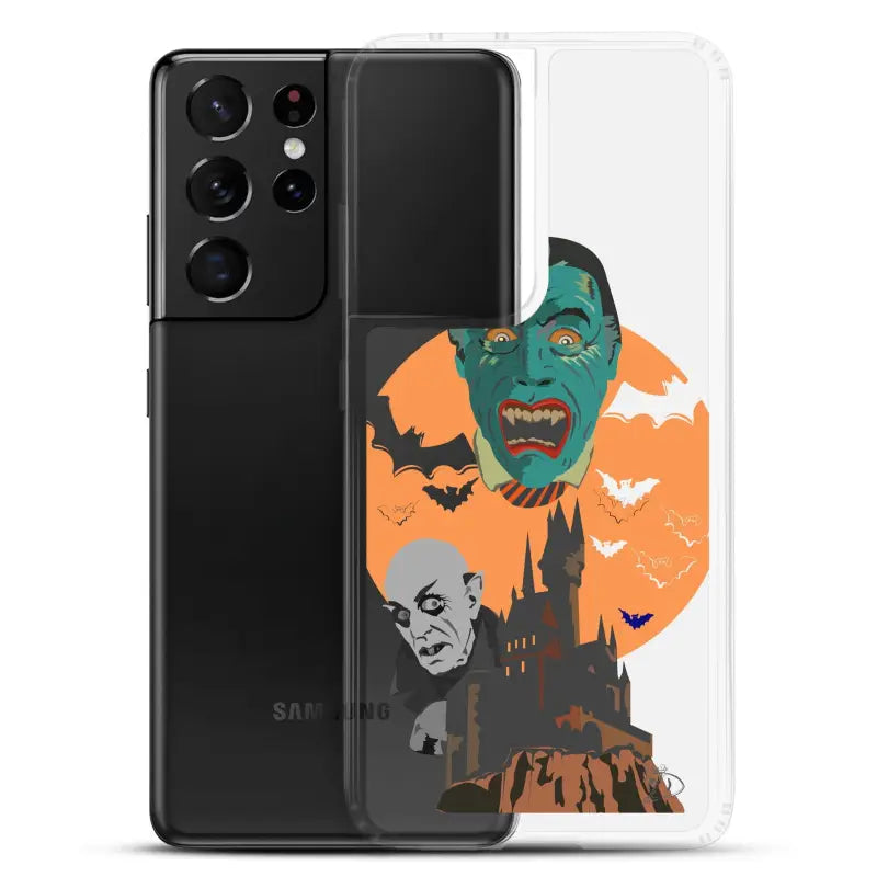 Samsung Galaxy S21 Ultra with Night of the Vampires Clear Case featuring Halloween bats