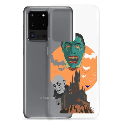 Samsung smartphone in Night of the Vampires Clear Case with spooky Halloween design