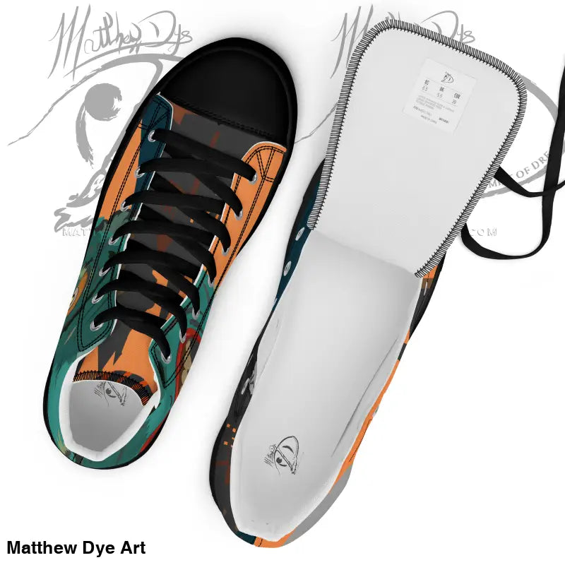 High-top sneakers in orange, green, and black from the Cute Halloween Collection