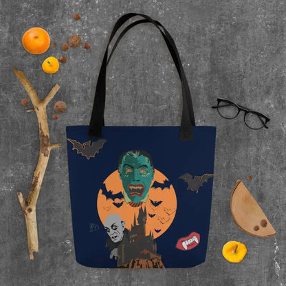 Halloween-themed Night of the Vampires trick or treat tote bag for festive celebrations