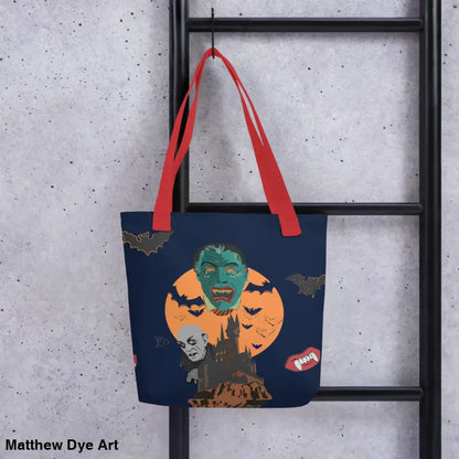 Halloween-themed tote bag featuring Night of the Vampires design for trick or treat use