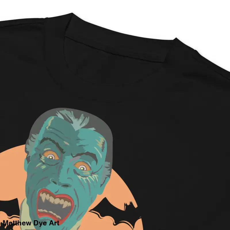 Black heavyweight long sleeve shirt featuring Matthew Dye art of vampires