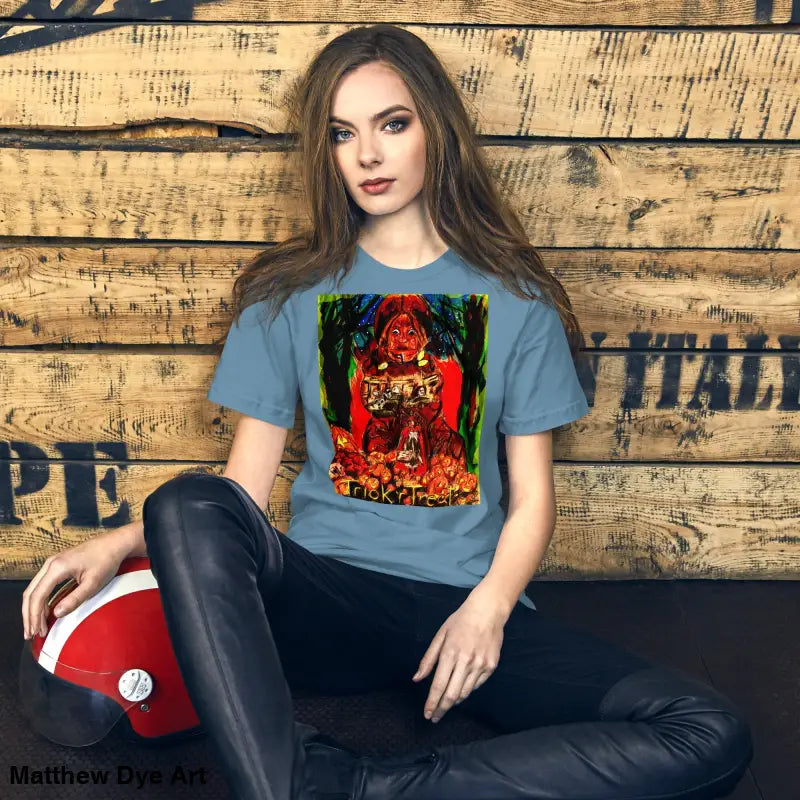 Unisex Halloween Art Tee featuring Nightmare Trickster design for Trick R Treat fans