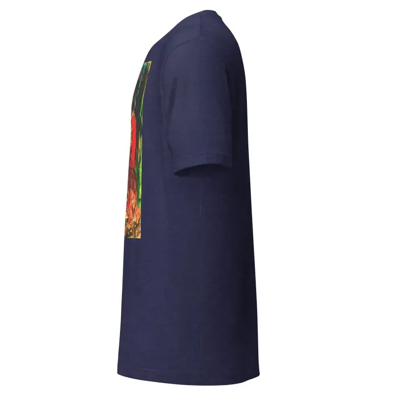 Navy blue unisex t-shirt with colorful stripe for Trick R Treat Halloween