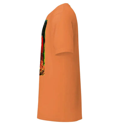 Orange unisex t-shirt featuring vertical stripes, ideal for Trick R Treat Halloween