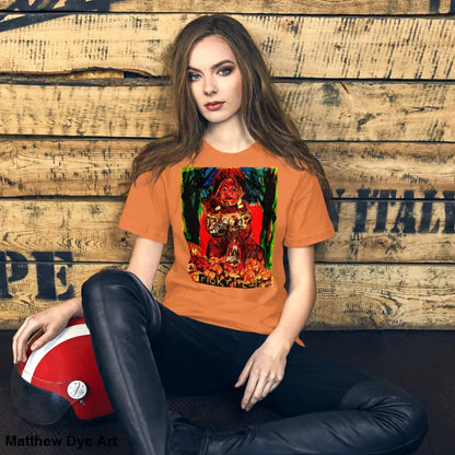 Orange unisex Halloween art tee featuring colorful graphic for Trick R Treat celebrations