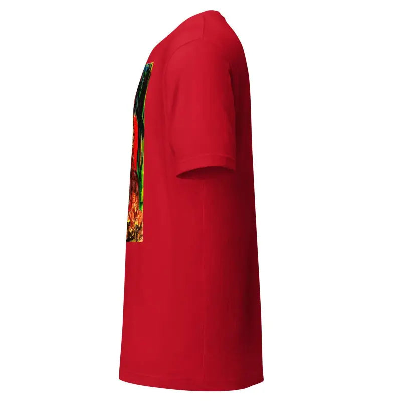 Red unisex t-shirt with decorative side stripe for Trick R Treat Halloween