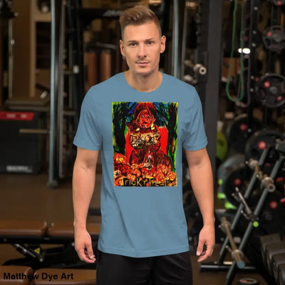 Unisex Halloween graphic tee featuring Nightmare Trickster design for trick r treat enthusiasts