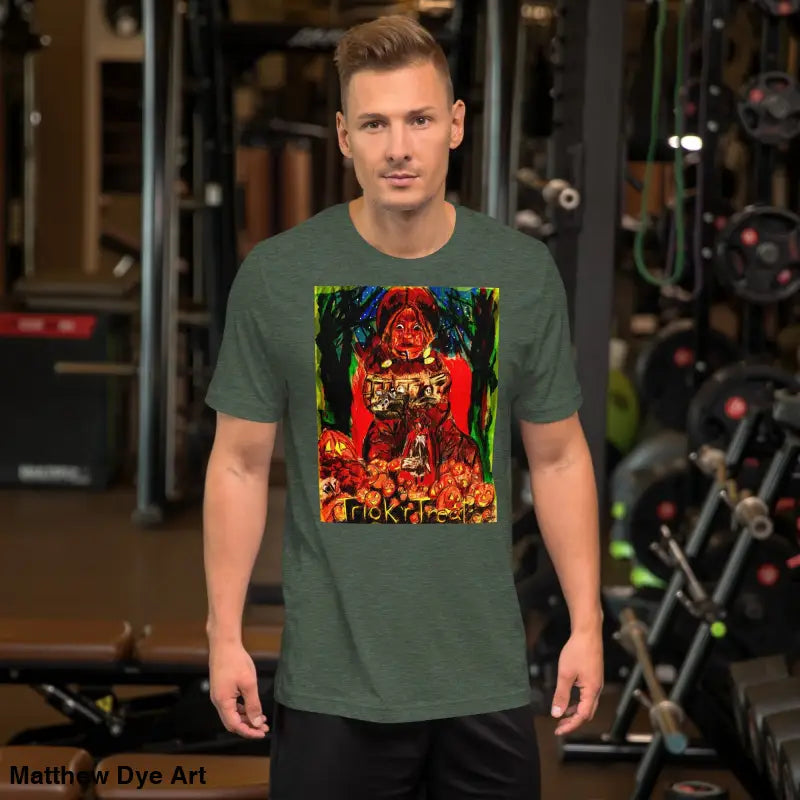 Halloween-themed graphic tee featuring Nightmare Trickster design for unisex trick r treat fun