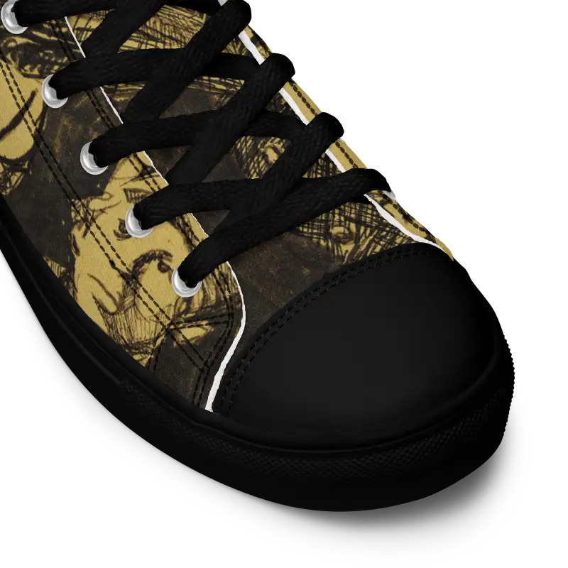 Camouflage-patterned canvas shoes featuring Matthew Dye art of classic horror