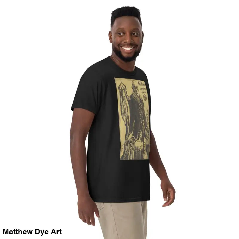 Black graphic tee featuring chillingly beautiful illustration of Nosferatu Halloween heavyweight
