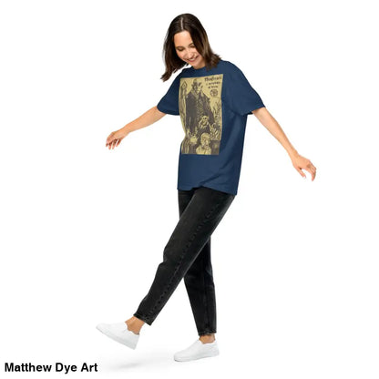Navy Nosferatu Heavyweight T-Shirt featuring a chillingly beautiful illustration