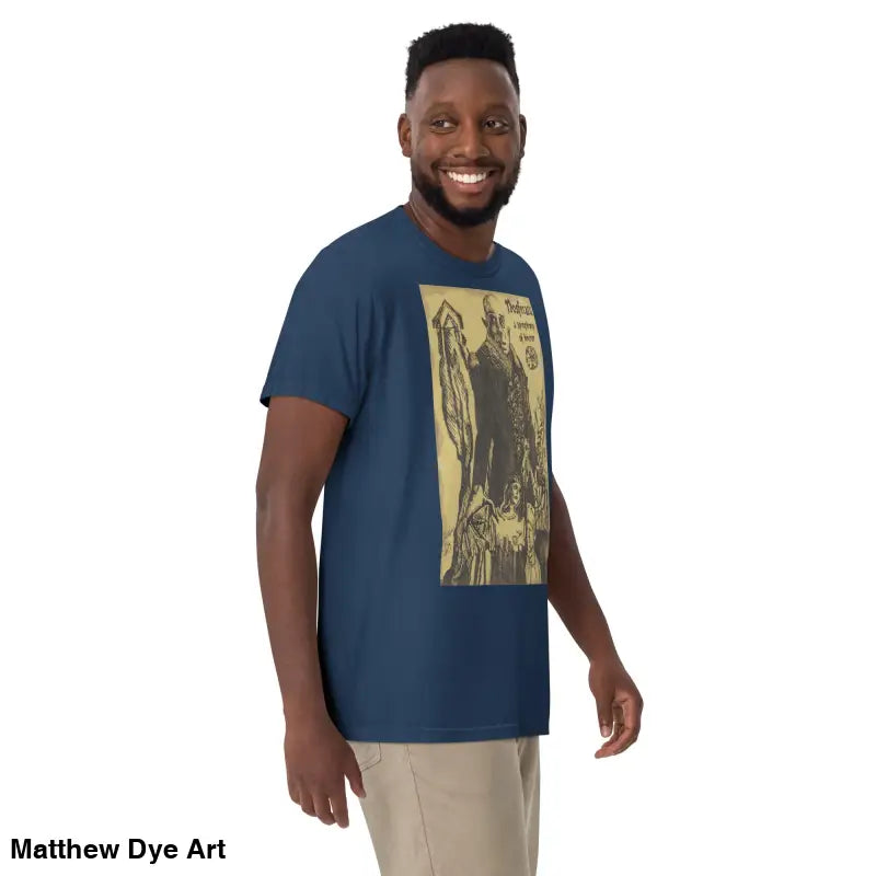 Navy blue Nosferatu Heavyweight T-Shirt featuring chillingly beautiful illustration