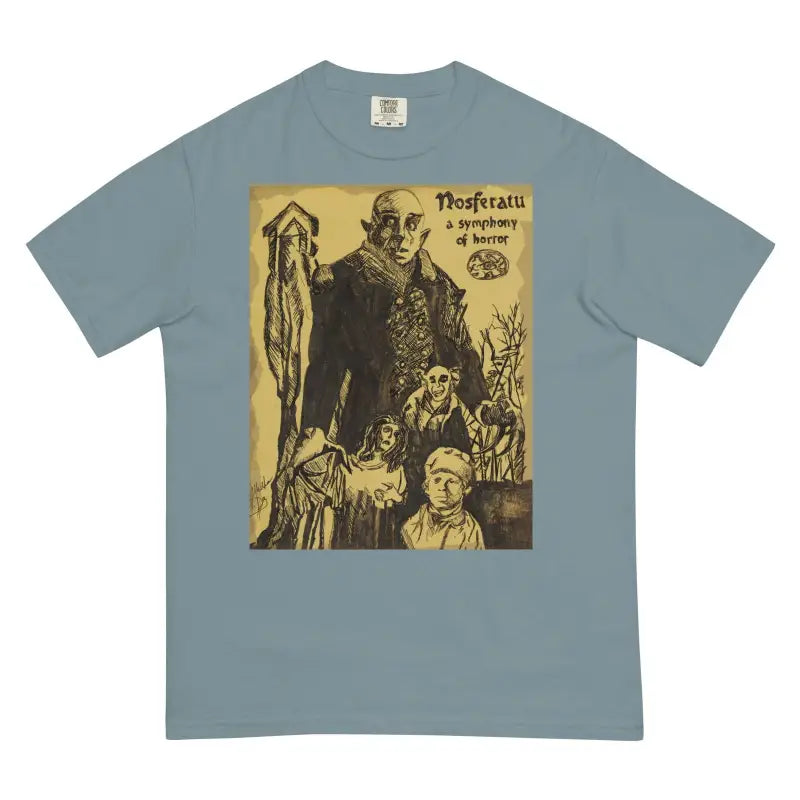 Light blue Nosferatu Horror T-Shirt featuring vintage Nosferatu: A Symphony of Horror design