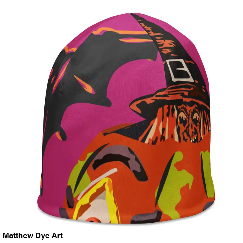 Cozy Pumpkin Witch Beanie featuring Halloween-themed designs for the Halloween season