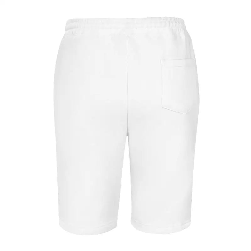 White elastic-waist athletic shorts from Pumpkin Witch Men’s Fleece collection