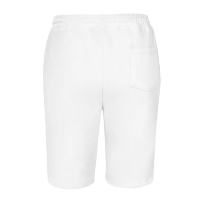 White elastic-waist athletic shorts from Pumpkin Witch Men’s Fleece Shorts collection