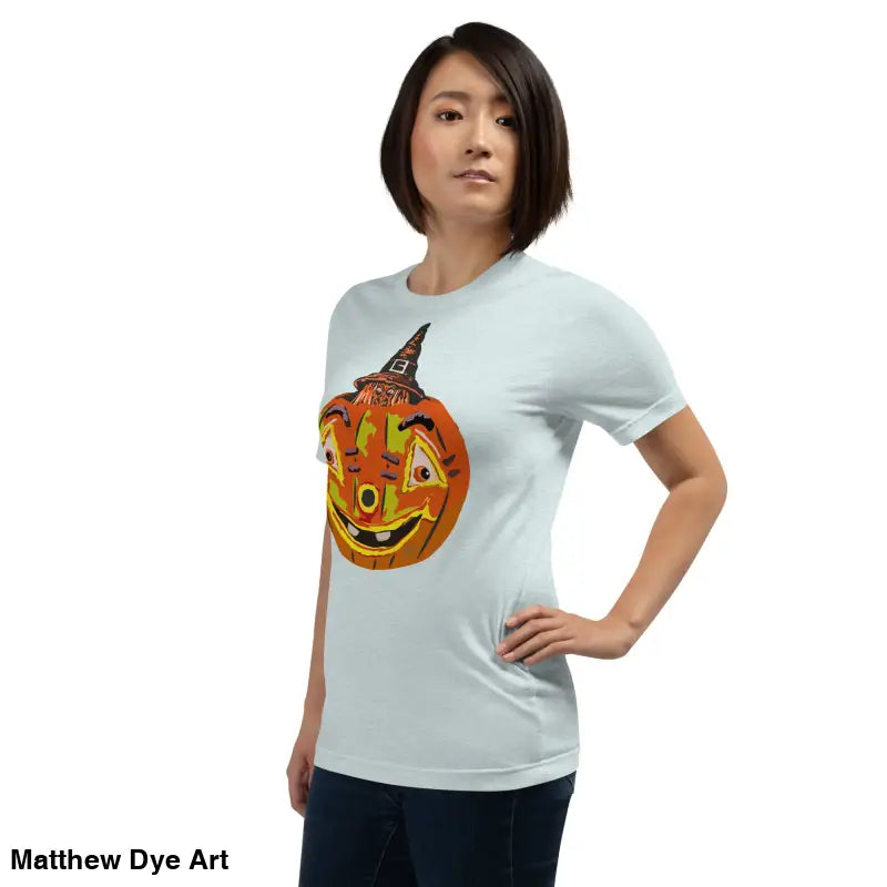 Comfortable cotton Pumpkin Witch unisex tee, perfect Halloween t-shirt for festive style