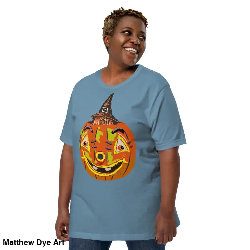 Pumpkin Witch Mischief Unisex Halloween T-Shirt for stylish festive comfort