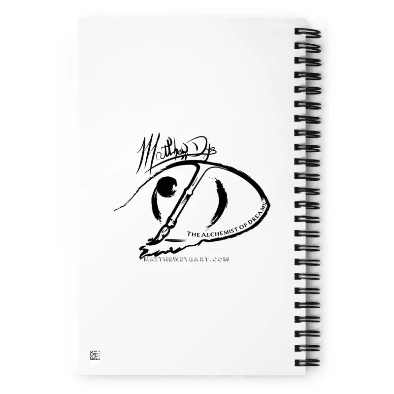 Simple black and white eye sketch on Pumpkin Witch Spiral Notebook for creative inspiration