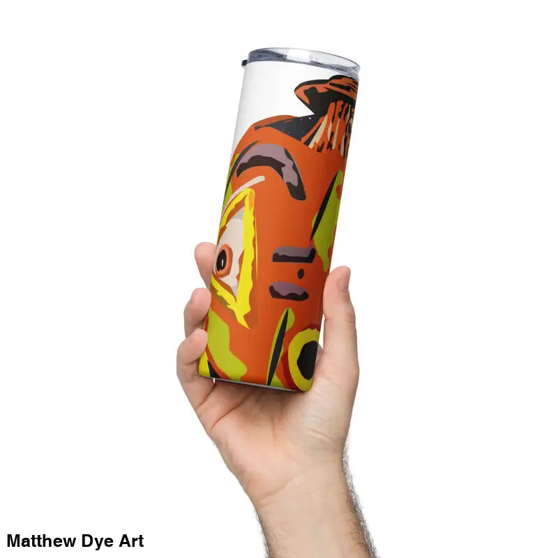 Orange and white tumbler from the Pumpkin Witch stainless cute Halloween collection