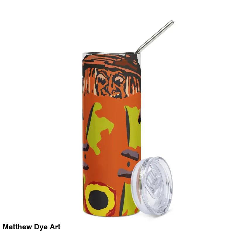 Halloween-themed tumbler with straw and lid from the Pumpkin Witch stainless collection
