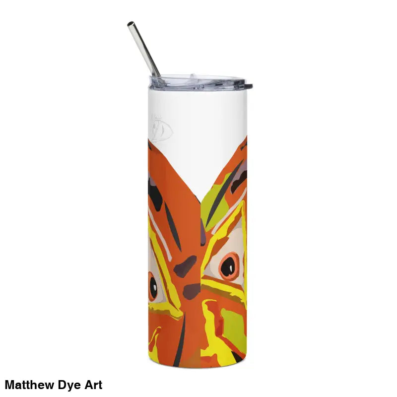 Orange and yellow fox tumbler from Pumpkin Witch Stainless Halloween collection