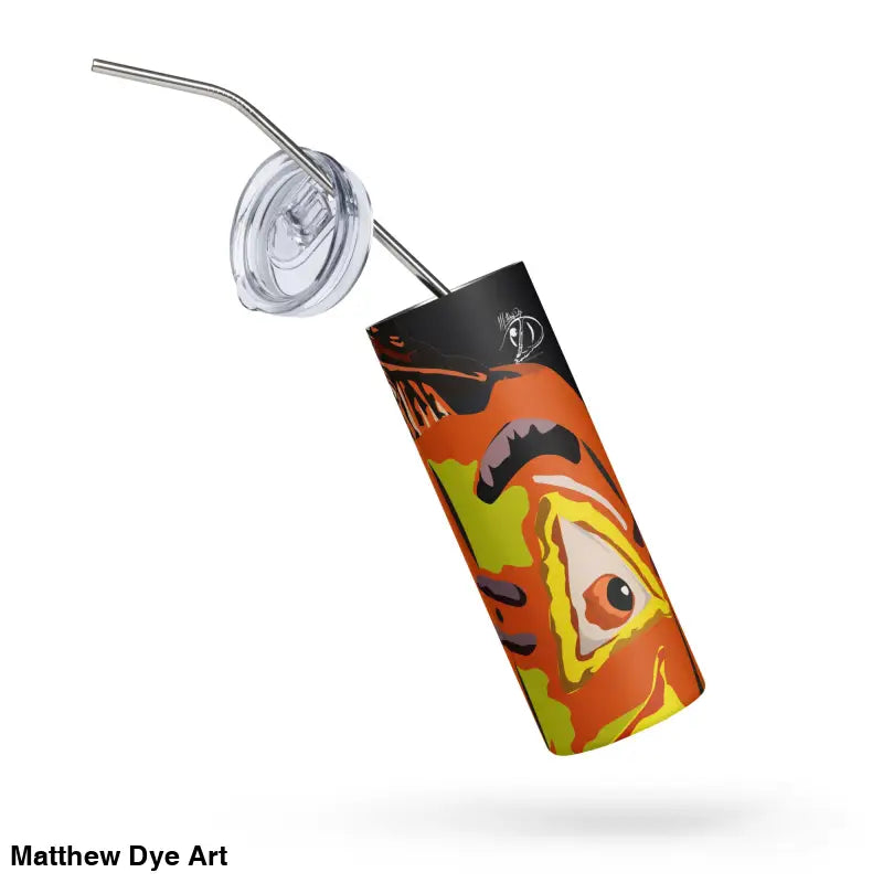 Patterned Pumpkin Witch Stainless Steel Halloween Tumbler with straw and lid, embodying practicality embraces whimsy