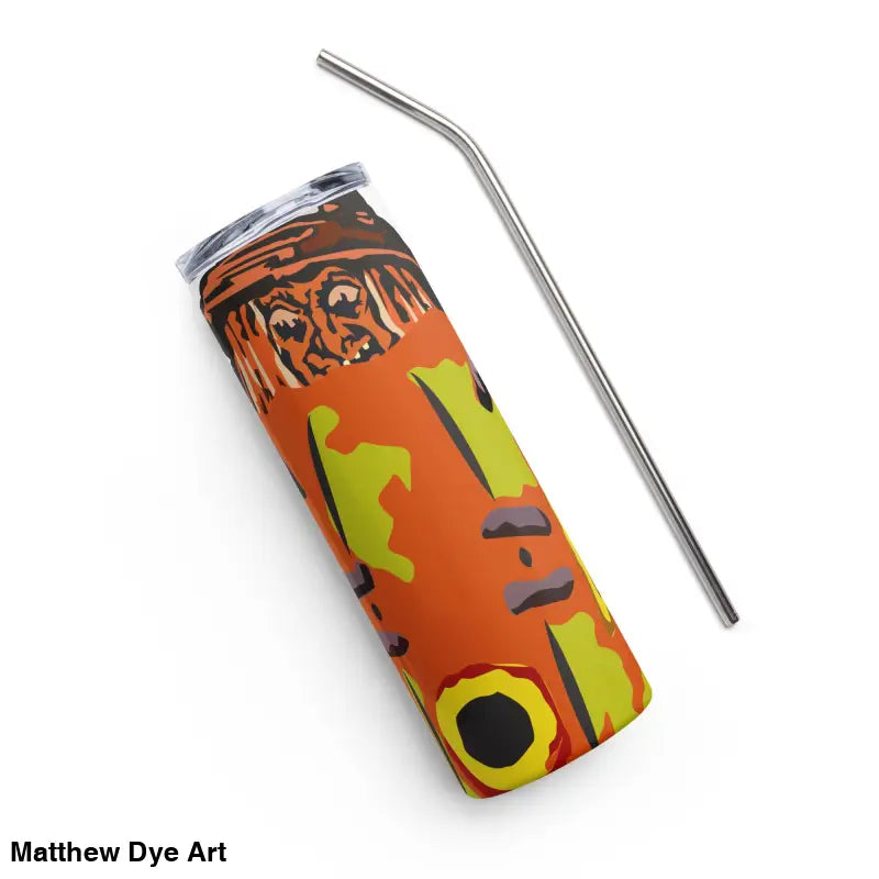 Orange tumbler with straw from Pumpkin Witch Stainless for a cute Halloween collection
