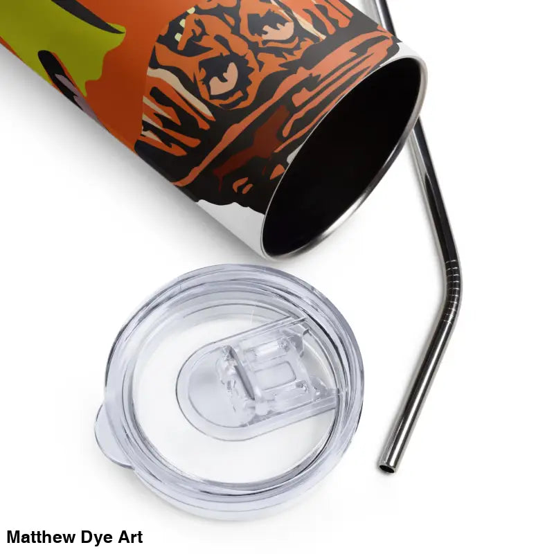 Insulated Pumpkin Witch Stainless Steel Halloween Tumbler with lid and straw