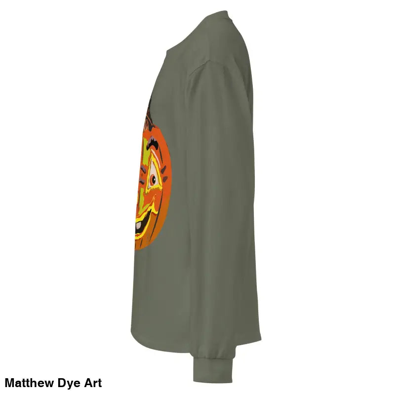 Premium long sleeve shirt featuring a whimsical pumpkin graphic for ultimate comfort
