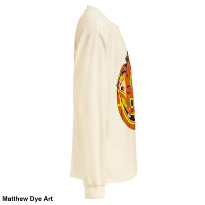 Premium long sleeve shirt featuring a pumpkin graphic for comfort and style