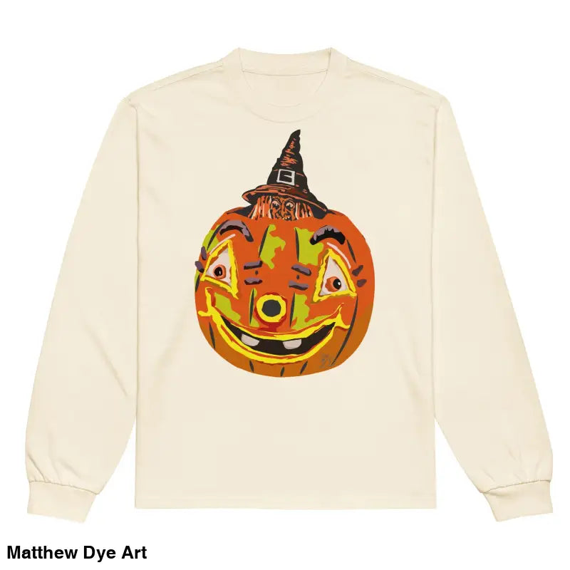 Premium long sleeve shirt featuring a stylish pumpkin graphic for ultimate comfort