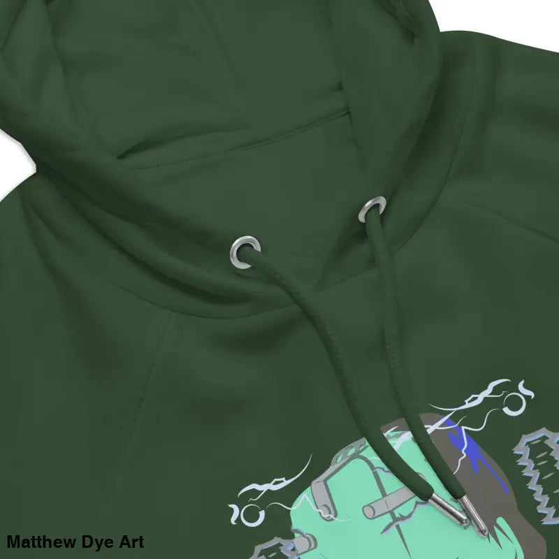 Green Hooded Sweatshirt from Reanimated in Style, an eco organic cotton-blend hoodie offering comfort and warmth