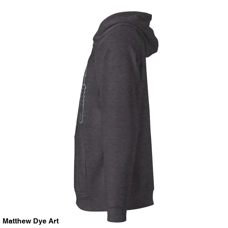Heathered gray hooded sweatshirt, eco organic cotton-blend for comfort and warmth in autumn