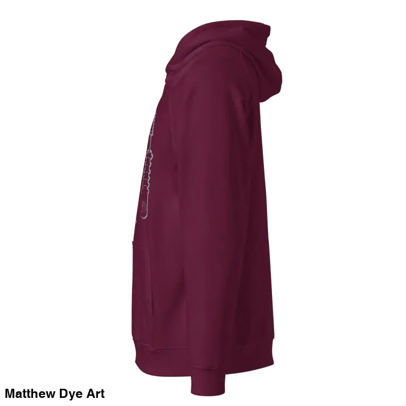 Maroon eco organic cotton-blend hoodie inspired by The Mechanical Frankenstein for autumn comfort