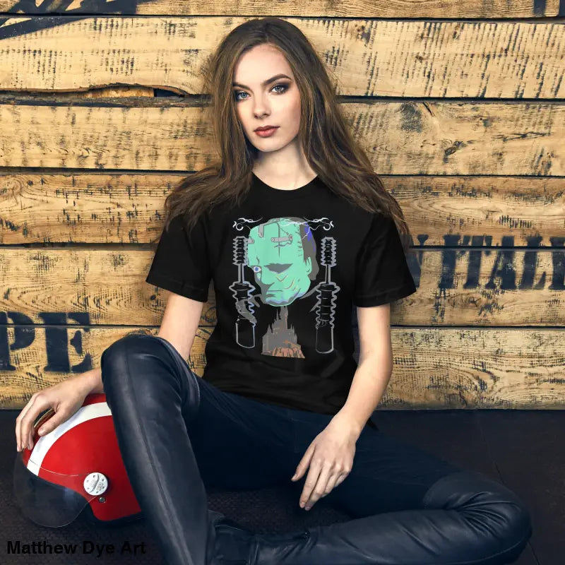 Frankenstein graphic t-shirt from Reanimated Style, classic horror Franky unisex t-shirt