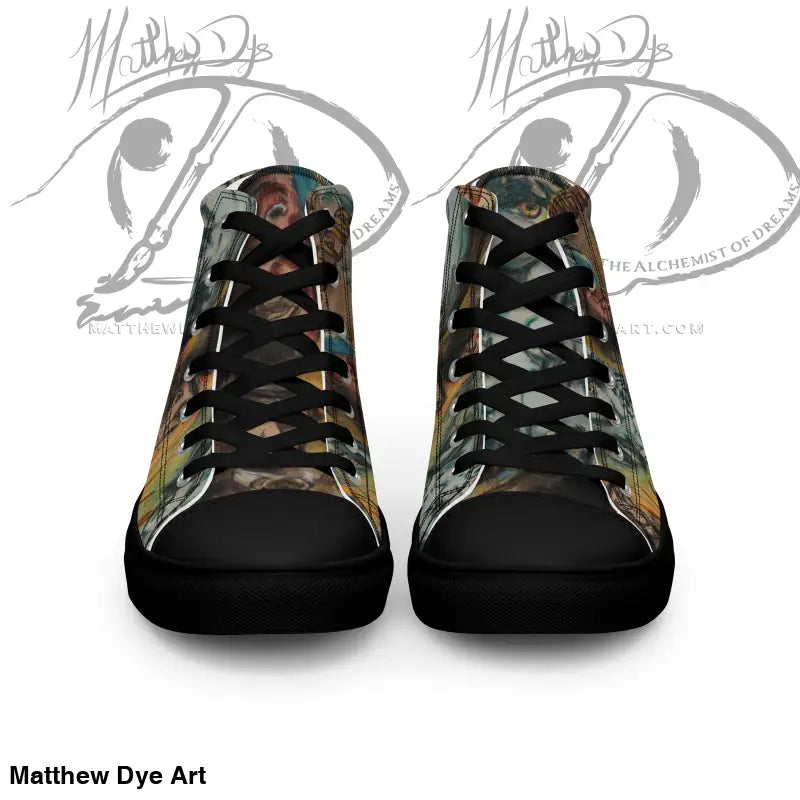 High-top sneakers with camouflage print and black laces for Vintage Frankenstein Canvas