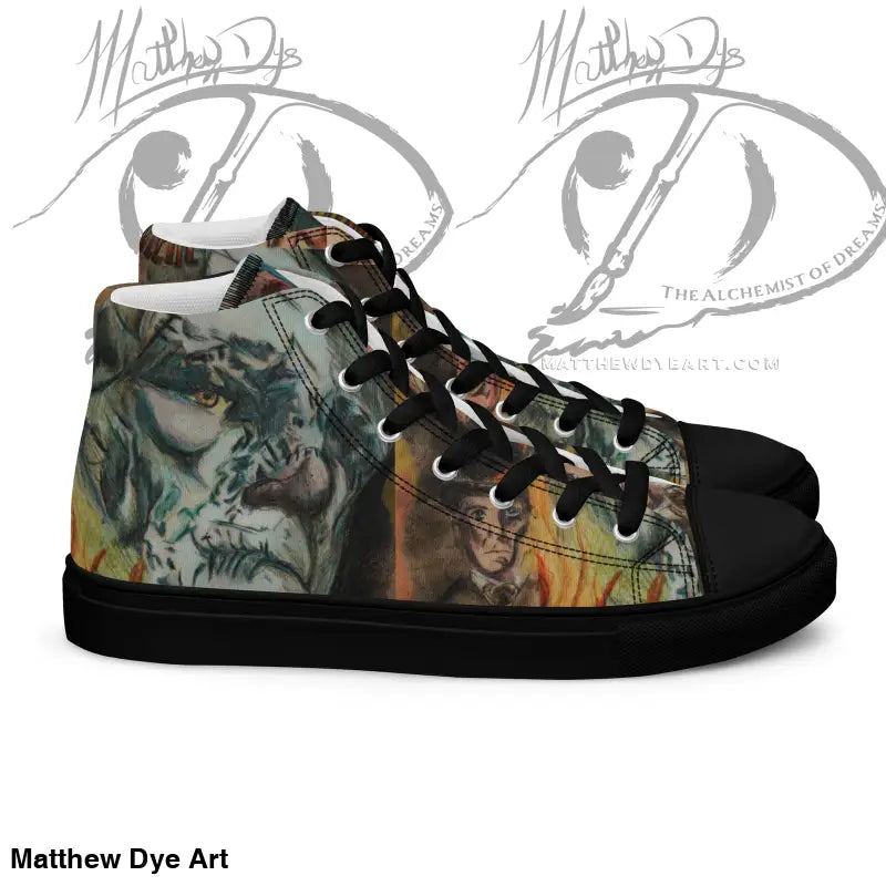 High-top sneaker with dinosaur camouflage print from Vintage Frankenstein Canvas collection