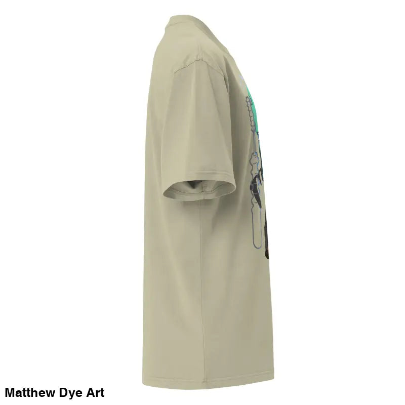 Beige Retro Franky Oversized T-Shirt featuring Matthew Dye art of a tempestuous autumn night