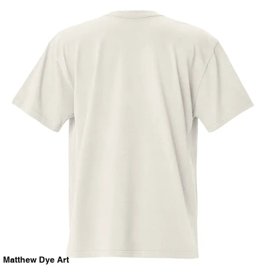 Plain beige Retro Franky Oversized T-Shirt featuring Matthew Dye Art’s Gothic Horror design