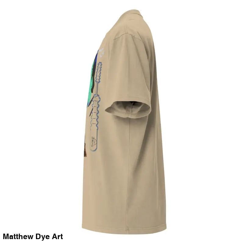 Beige graphic t-shirt featuring Matthew Dye art from the Retro Franky Oversized collection