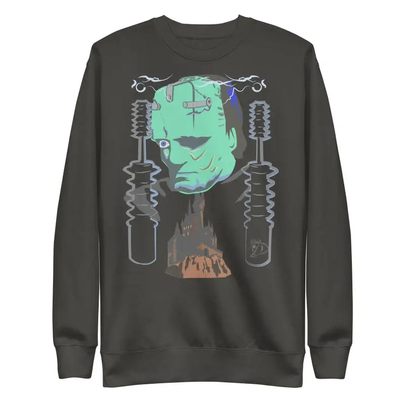 Dark gray Retro Franky sweatshirt with Frankenstein design for spooky season style